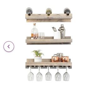 Sutton Place 5 Bottle Solid Wood Hanging Wine Bottle & Glass Rack